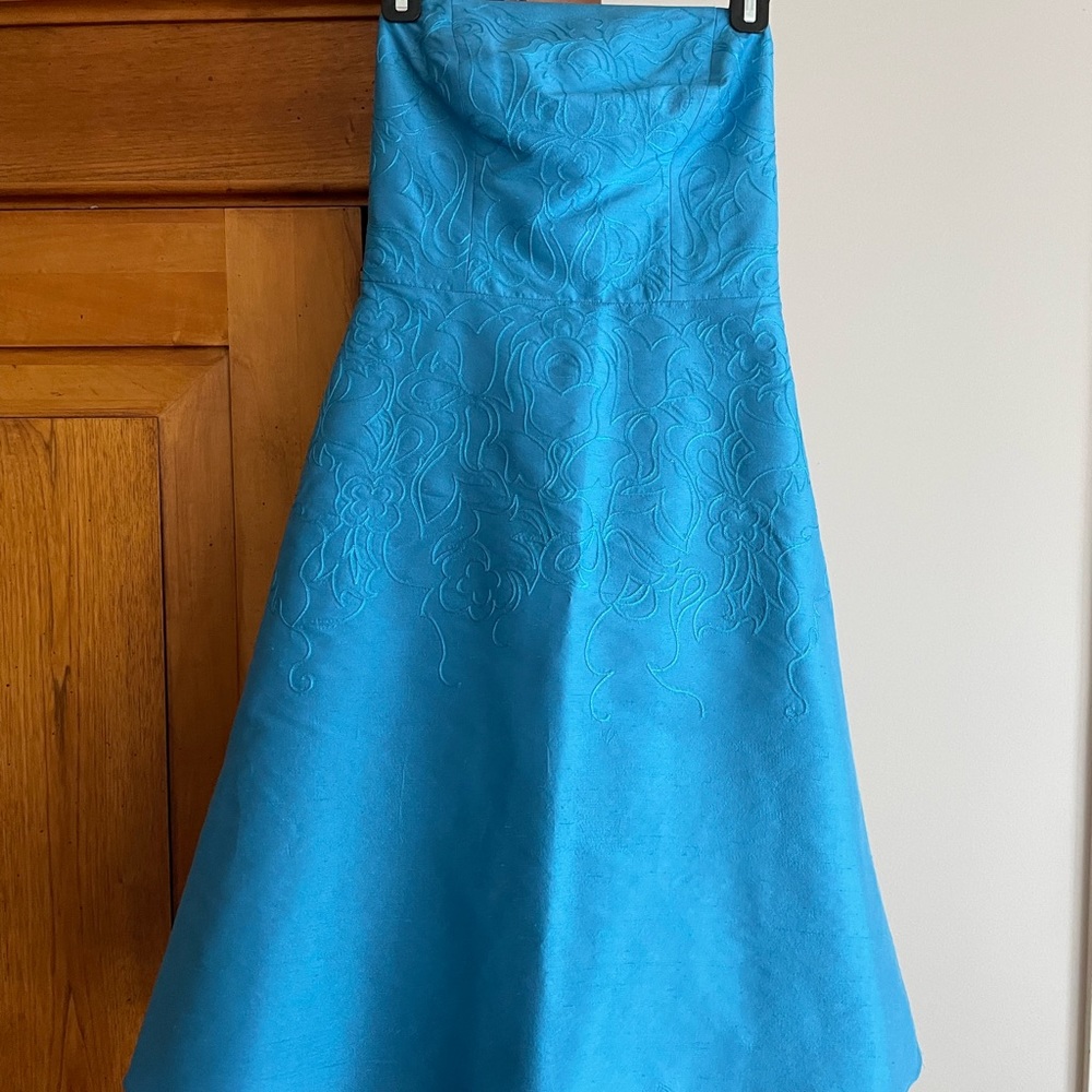 Ann Taylor turquoise strapless cocktail dress!